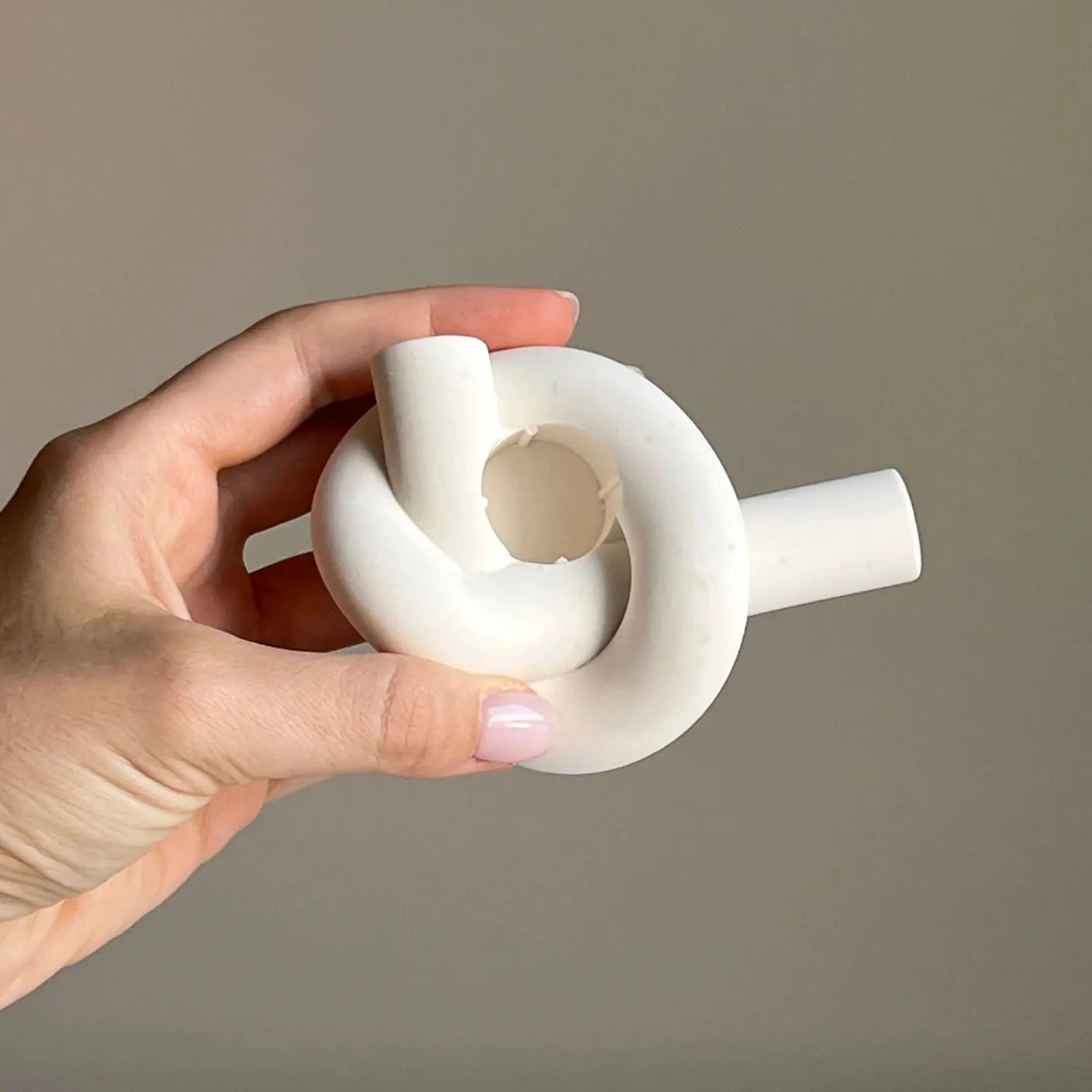 Knot Ceramic Candle Holder by Estelle