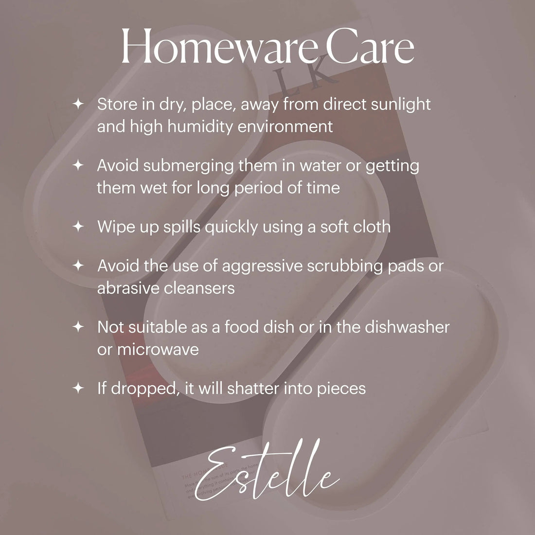 Ceramic Candle Holder by Estelle - Care Guide 