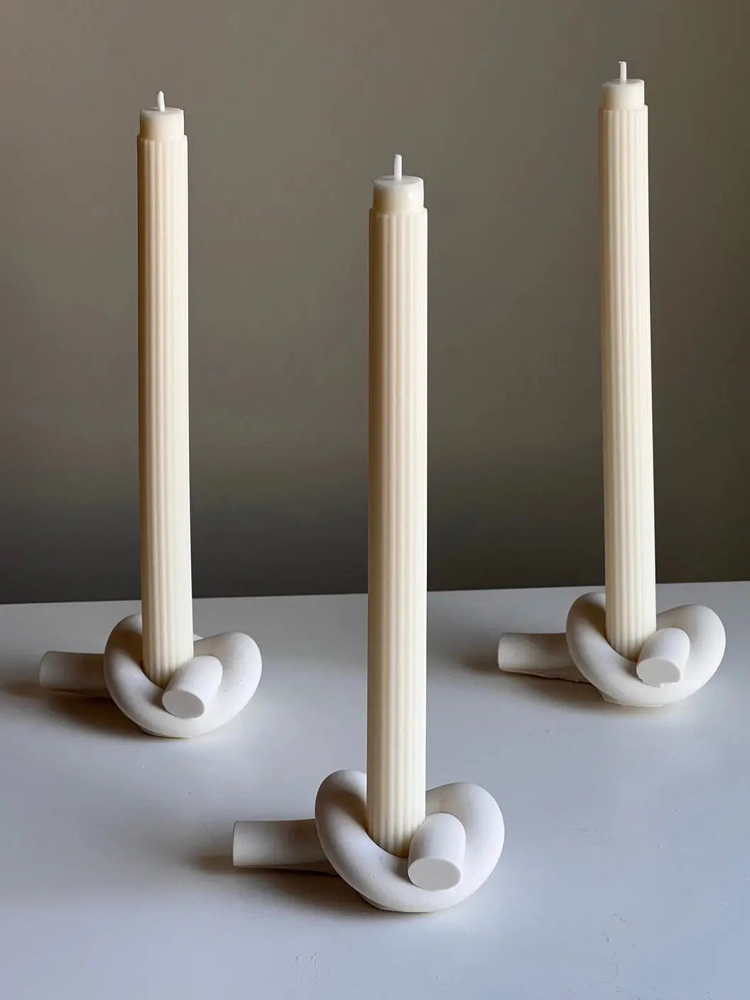 Knot Ceramic Candle Holder by Estelle 