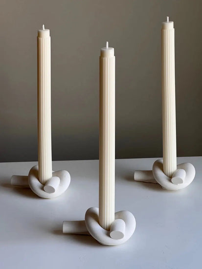 Knot Ceramic Candle Holder by Estelle 